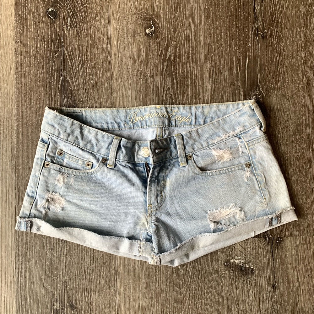American Eagle Distressed Faded Jean Shorts